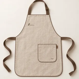 The TSC Christmas apron with a name stitched on